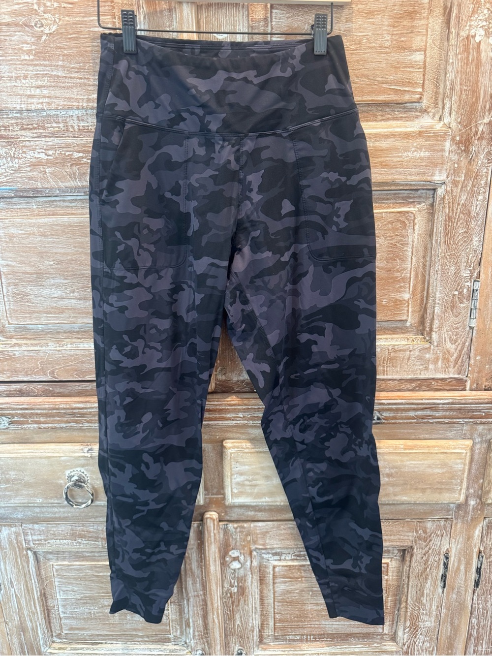 Women's Black Camo High-Waist Active Joggers Stretchy Comfy Workout